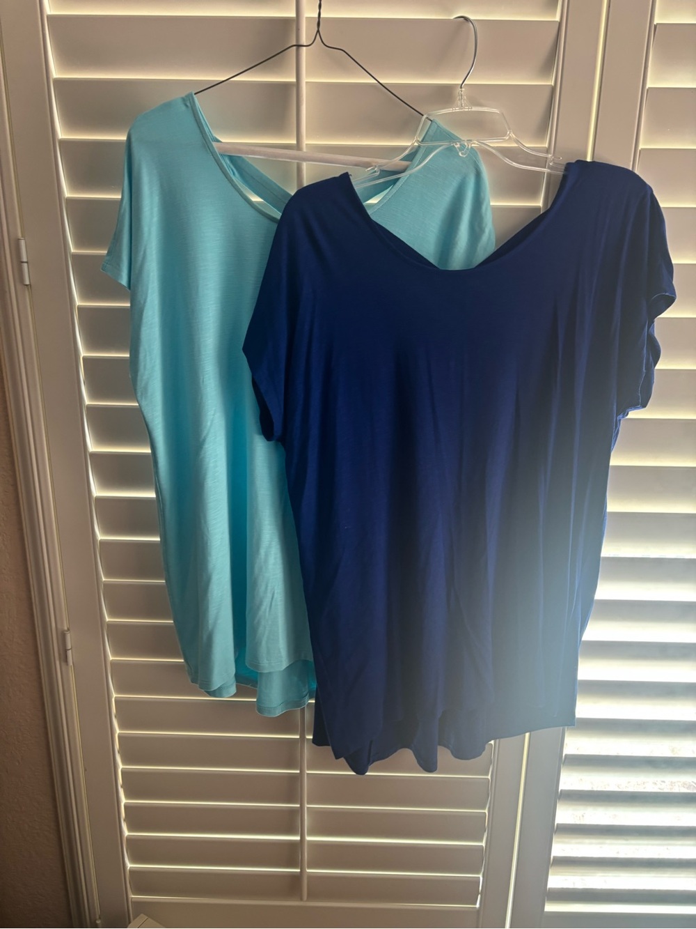 Chico’s Short Sleeve V-Neck Top - Navy and Turquoise Blue